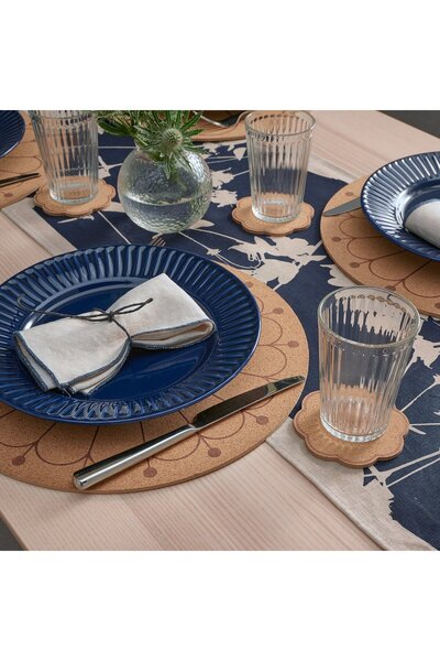 IKEA SVARTVIDE Coaster, cork/patterned, 10 cm