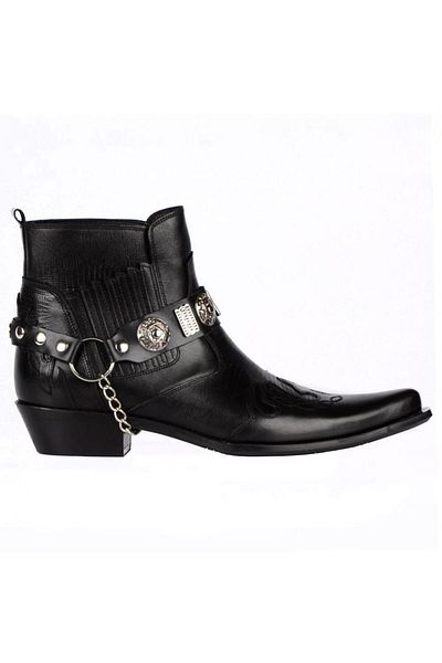 FootCourt Black Men's Cowboy Boots (Western)