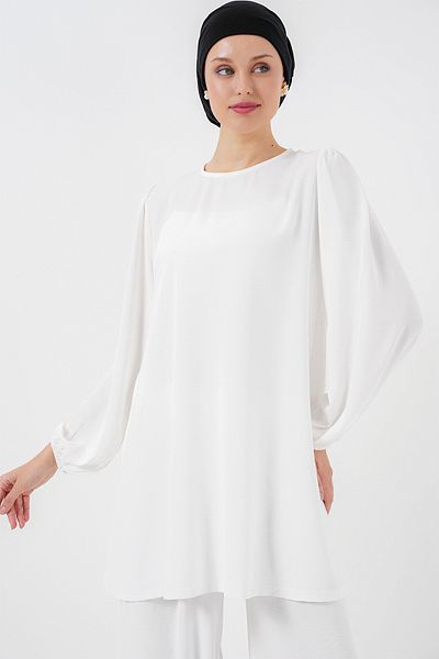 Bigdart Women's Ayrobin Tunic Pants Bottom Top Suit 6712 - White
