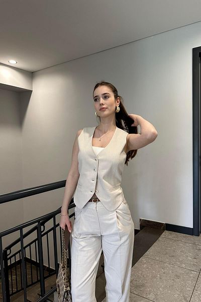 lizge giyim V-Neck Buttoned Vest