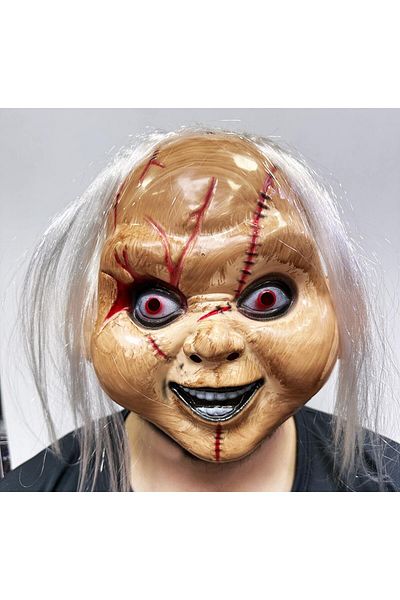 SAVA HOME COLLECTİON White Haired Chaki Mask Chucky Mask Adult Child Compatible