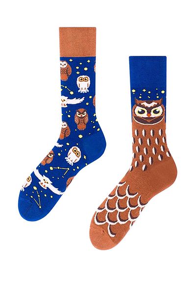 CARNAVAL SOCKS Унисекс чорапи до глезена с шарка на бухал и десен и ляв