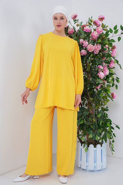 Bigdart Γυναικείο Σετ Παντελόνι Ayrobin Tunic Bottom Top 6712 - Κίτρινο