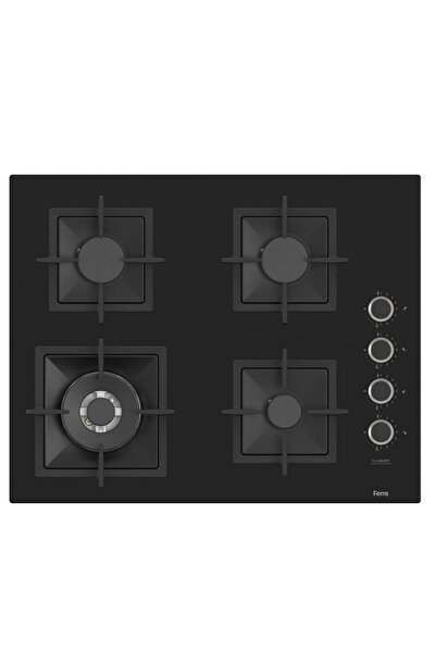 Ferre SC405 65 CM Wok Gözlü Siyah Cam Ankastre Ocak (Döküm Izgara)