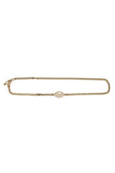 Mon Reve Hazel Gold Plated Zircon Eye Charm Chain Belt