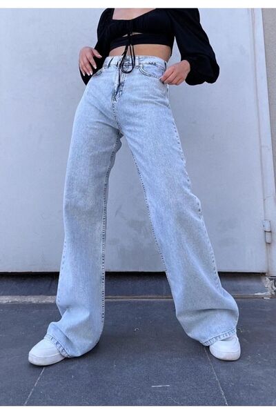 Shield Life Ženske palazzo farmerke sa visokim strukom, širokim nogavicama i ...