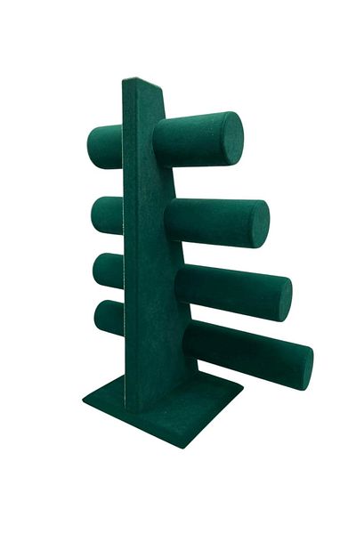MeGass Dekor Domestic Production Suede Fabric Green Color Four Stage 38/34 cm Bracelet-Watch Display Stand