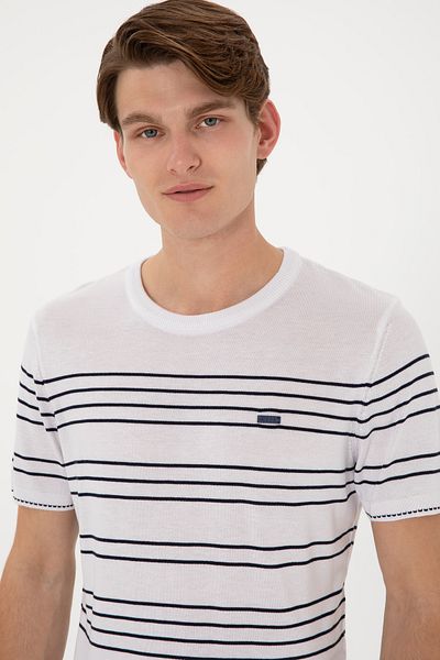 U.S. Polo Assn. Men's Slim Fit Crew Neck White T-Shirt 50299396 -Vr013