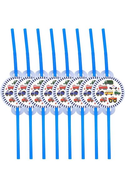 COOYA 50Pcs Disposable Tableware, Engineering Vehicle Theme, Party Supplies, for Boy Birthday