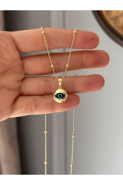 emy by emel luxury silver jewelry Altın Kaplama Toplu Zincirli Göz Nazar Bonc...