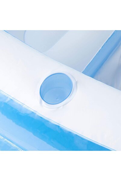 Yelajoy Home Leisure Inflatable Pool,Built-in Bench with Backrest and Two Cup Holders,Two Air Chambers,blue