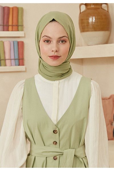 Fresh Thin Cotton Voile Shawl Sage