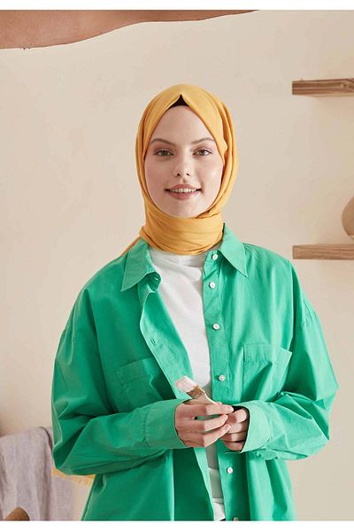 Fresh Thin Cotton Shawl Voile and Tangerine