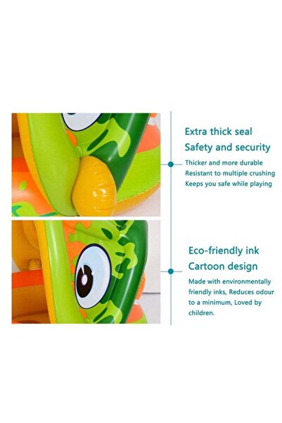 COOYA Cartoon inflatable swimming ring,independent airbag,with handrails and sunshade,for children