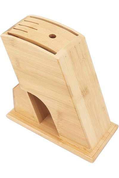 COOYA Kitchen Knife Holder, Bamboo Knife Storage Rack, Hold Up to 5 Knives, for Home Cooking
