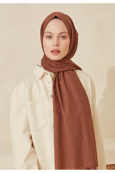 Fresh Thin Cotton Voile Shawl Cocoa