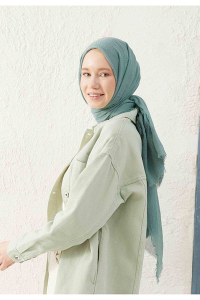 Fresh Aqua Wrapped Shawl