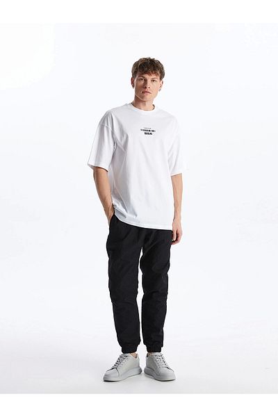 LC Waikiki Ανδρικό μπλουζάκι XSIDE Λευκό Crew Neck με κοντό μανίκι με στάμπα από βαμβακερό χτενισμένο