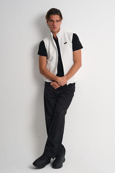 ALEXANDERGARDI Stand Collar Zippered Side Pocket Sleeveless Vest