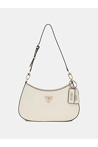 Guess حقيبة كتف نويل بسحاب علوي للنساء، لون بيج فاتح، Hwzg7879180-Bon