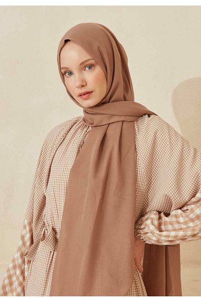 Fresh Thin Cotton Voile Shawl, Finic Bark