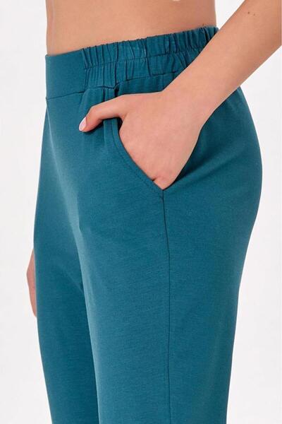 İKİLER Beli Lastikli Cepli Capri Pantolon 025-2006