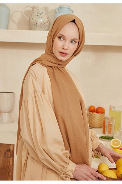 Fresh Thin Cotton Voile Shawl and Honey Foam