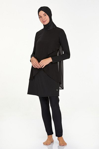 Remsa Mayo Elis 4556 Full Covered Lycra Μαύρο Hijab Μαγιό