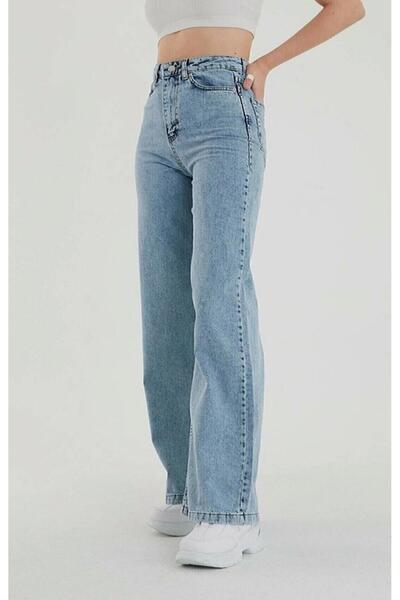 Shield Life Julia 90's Snow Wash Blue Lycra Blugi largi cu talie super înaltă...