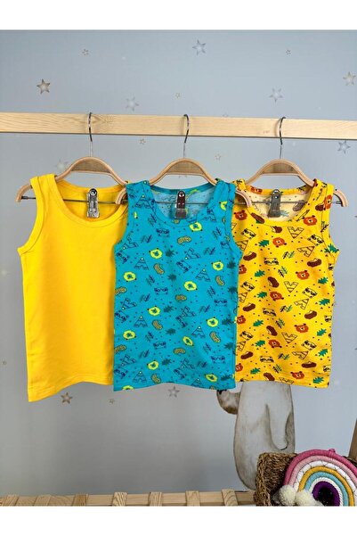 Little Miny Kids Minykids Animal Patterned 3-Piece Undershirt Set