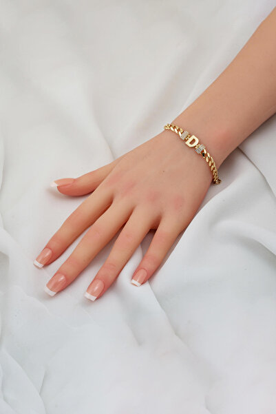 Bilezikci 14 Ayar D Harfl Gurmet Altın Bileklik