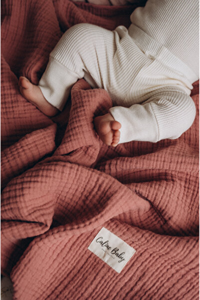 Caline Baby 4 Kat Müslin Battaniye 120 x 120 cm - Kiremit