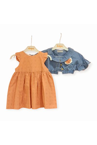 Cassiope Denim Bolero Embroidered Dress Set