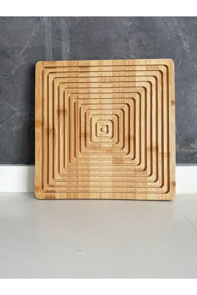 Janset Bamboo Striped Flipchart, Bamboo Coffee Presentation Tray, Bamboo Decor, High Quality Smooth