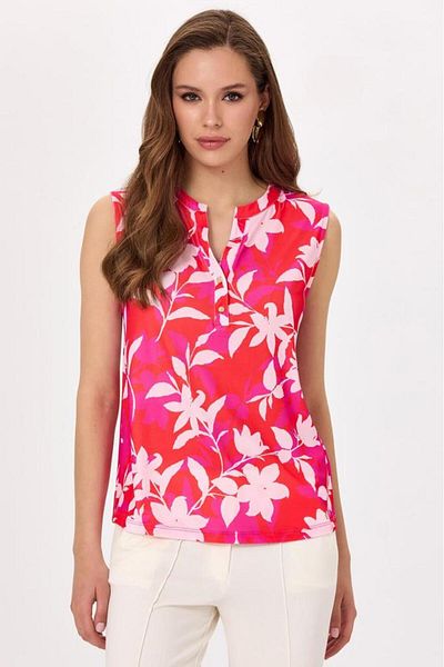 İKİLER Front Snap Sleeveless Patterned Blouse 025-1015