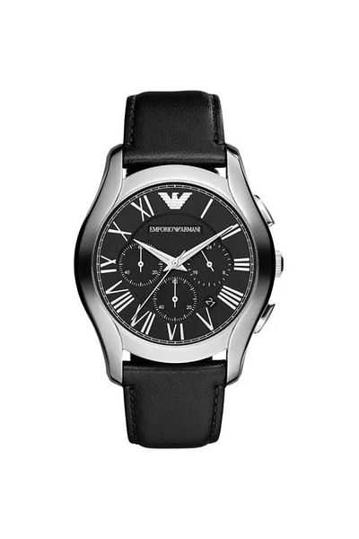 Emporio Armani Men Stainless Steel Leather Quartz Watch