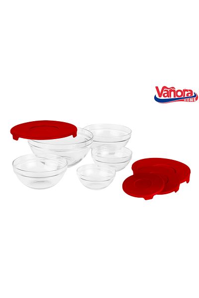 OEM SET OF 5 GLASS BOWLS WITH LID