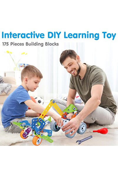 Yelajoy 175 قطعة من ألعاب بناء الجذع، مدمجة في 11 نموذجًا ممتعًا مختلفًا، مع صندوق تخزين، للأطفال من سن 4 سنوات فما فوق