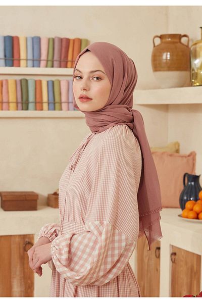 Fresh Thin Cotton Voile Shawl Rose Pink