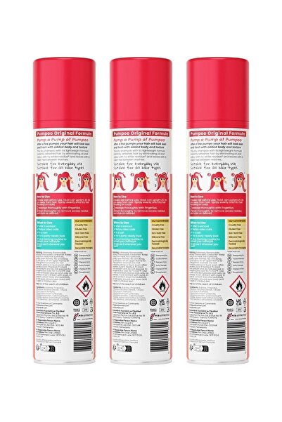 Pumpoo Original Kuru Şampuan 200 ml | Ferah Saç Görünümü | Beyaz Kalıntı Bırakmaz X3 Adet