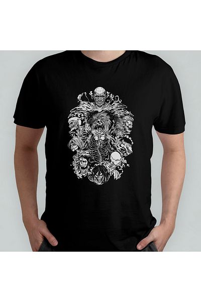 Pixxa 100% μπλουζάκι με μπλουζάκι με μπλουζάκι - Crew Neck - Attack On Titan Thematics