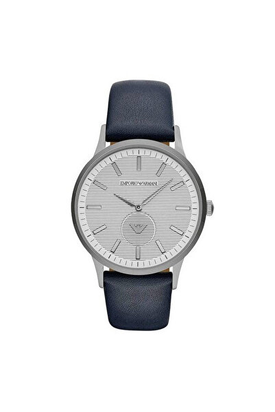 Emporio Armani Men Stainless Steel Leather Quartz Watch
