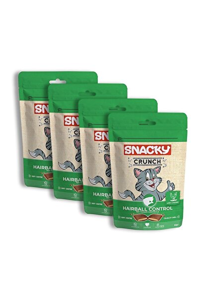 Snacky Crunch Kedi Ödül Maması - Hairball Control - Tavuklu - 4'lü Paket