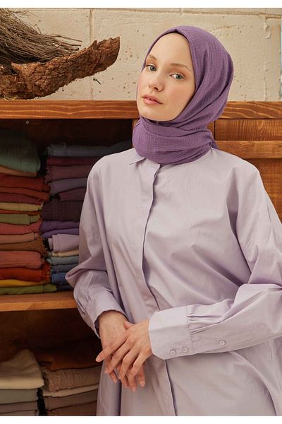 Fresh ORGANIC COTTON SHAL LAVENDER