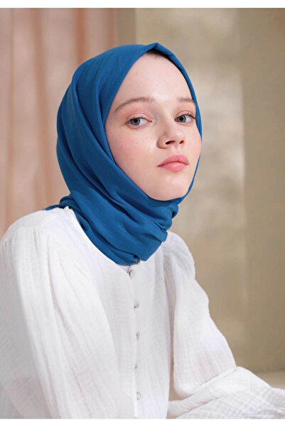 Fresh شال قطني كراش ساكس أزرق