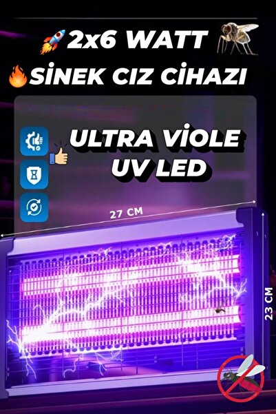 Uniquem Sinek Öldürme Cihazı Elektrikli Sinek Öldürücü UV Işıklı Sinek Yakala...