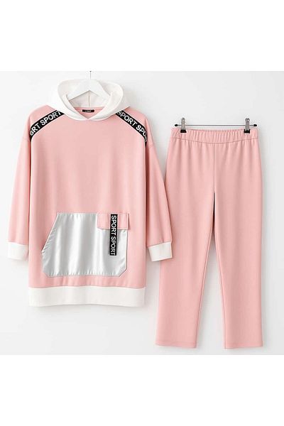 Naz Women's Pink-White Matching Set