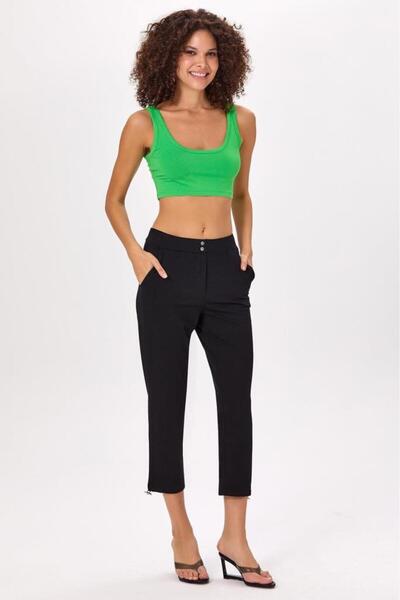 İKİLER Beli Lastikli Paçası Lastikli Cepli Pantolon 025-2009