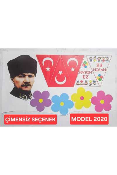 OKULUMUZ ŞENLENSİN 23 Nisan Bayramı Için Renkli Cam Süsü Seti ÇİMENSİZ (10 Lu...