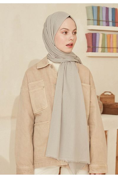 Fresh Thin Cotton Shawl - Warm Gray